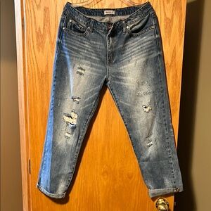 Special A Distressed Blue Boyfriend Jeans with Vintage Fade